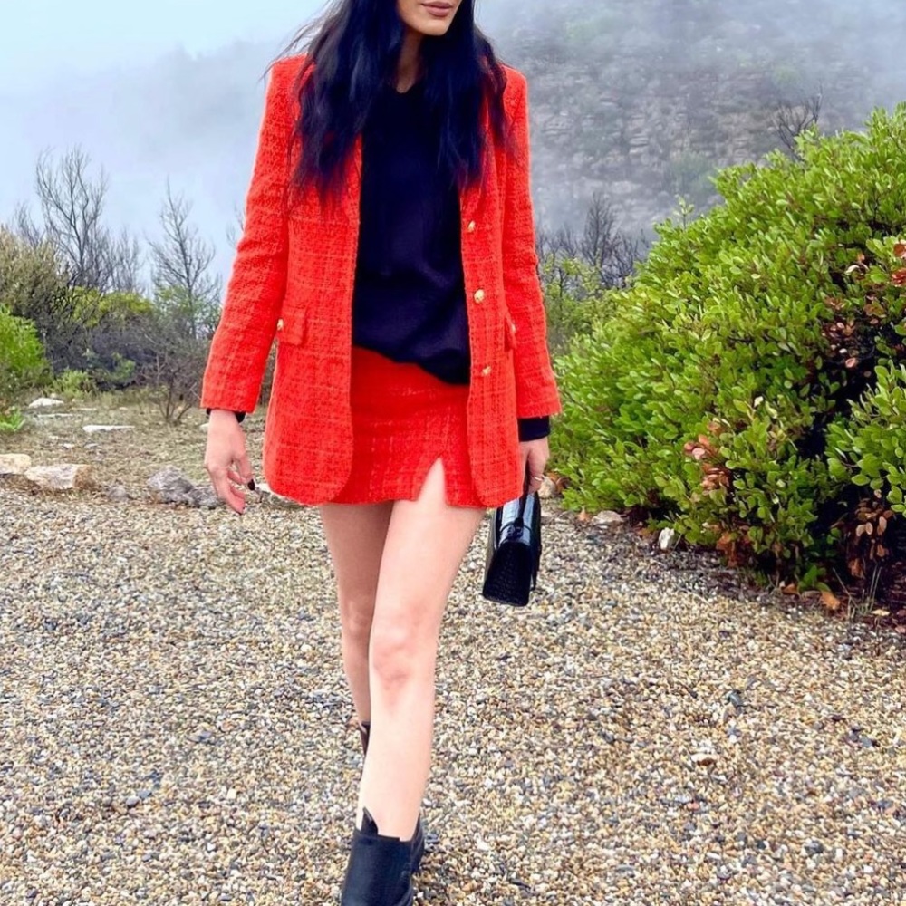 Zara red suit